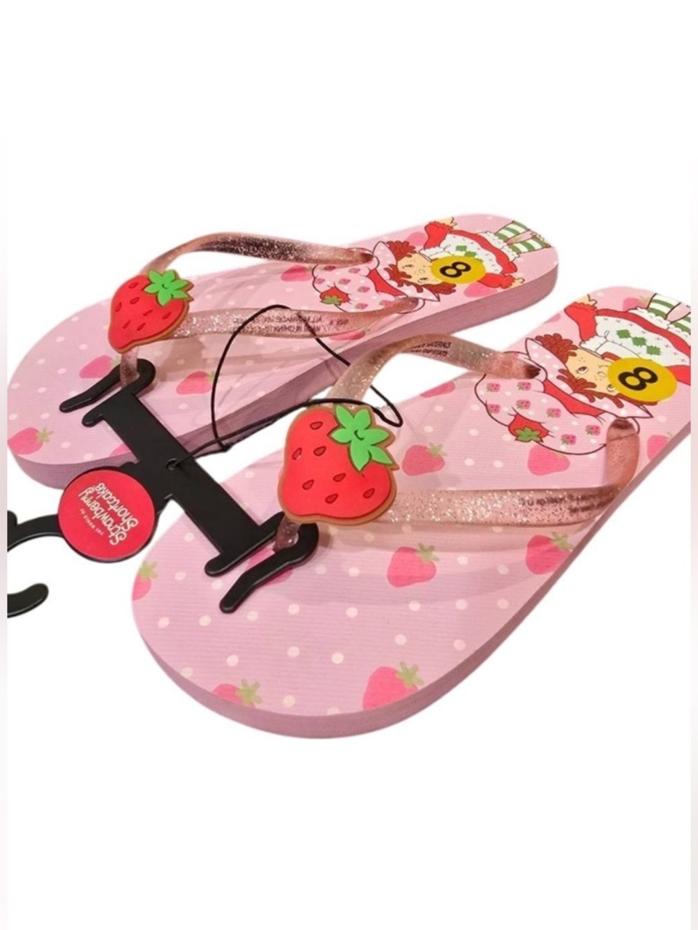 Women’s Pink Strawberry Shortcake Flip Flops